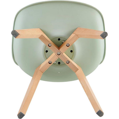 Skandinavische Esszimmerstühle 4er Set mit Sitzkissen & Holzbeinen