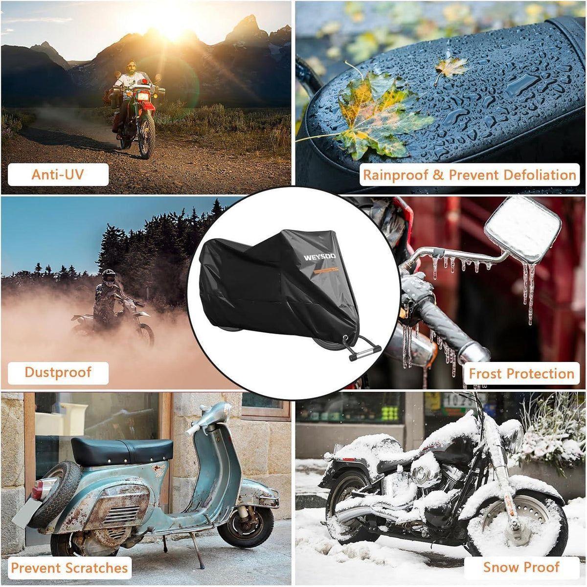 Motorrad Abdeckplane XXL, Wasserfest & UV-Beständig