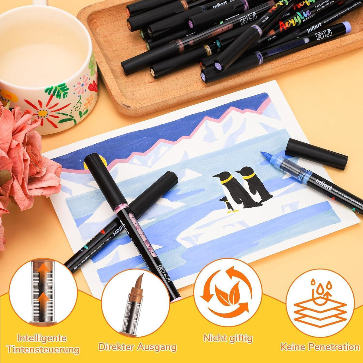 168er Acryl Marker Set – Vielseitige Farben für Kunst & Basteln