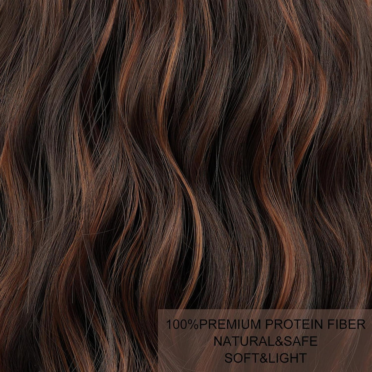 Dunkelbraune Bob-Perücke mit blonden Highlights, gewellt