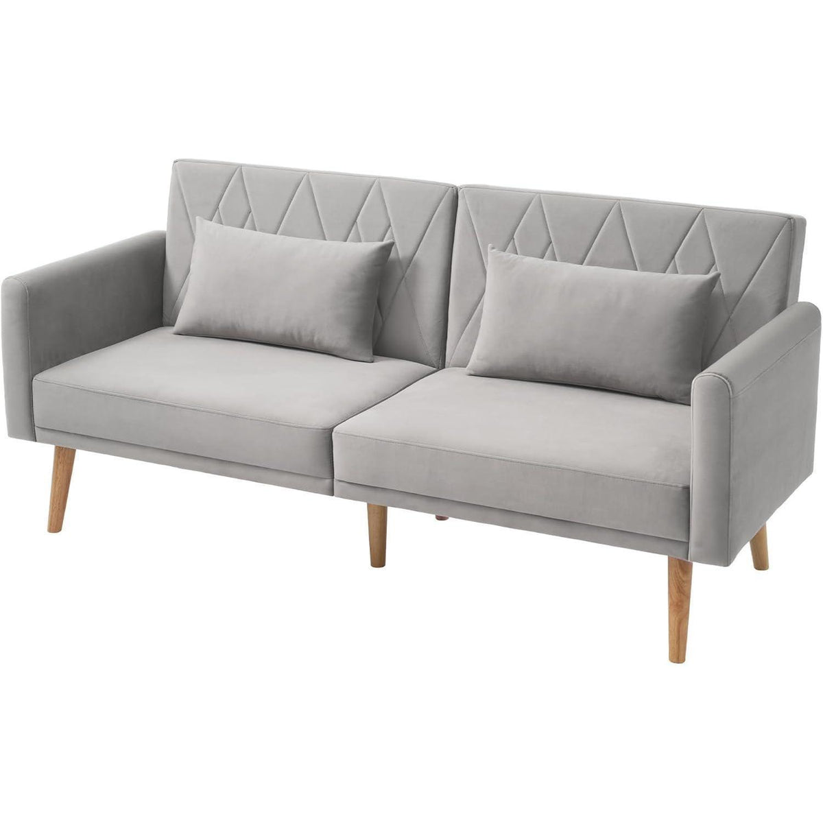 Zweisitzer-Schlafsofa Grau mit verstellbaren Armlehnen