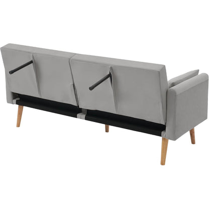Zweisitzer-Schlafsofa Grau mit verstellbaren Armlehnen