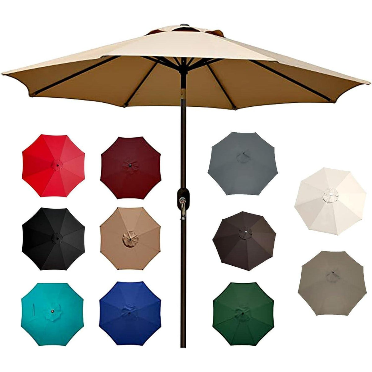 Sonnenschirm Ersatzbezug 230cm Beige/Khaki UV Schutz