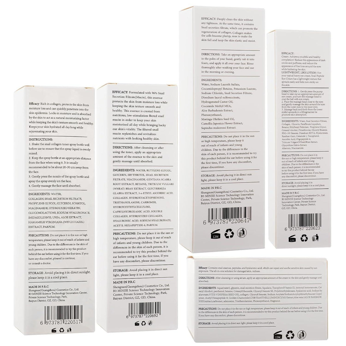 Schneckenmucin Hautpflege Set Anti-Falten & Reparatur