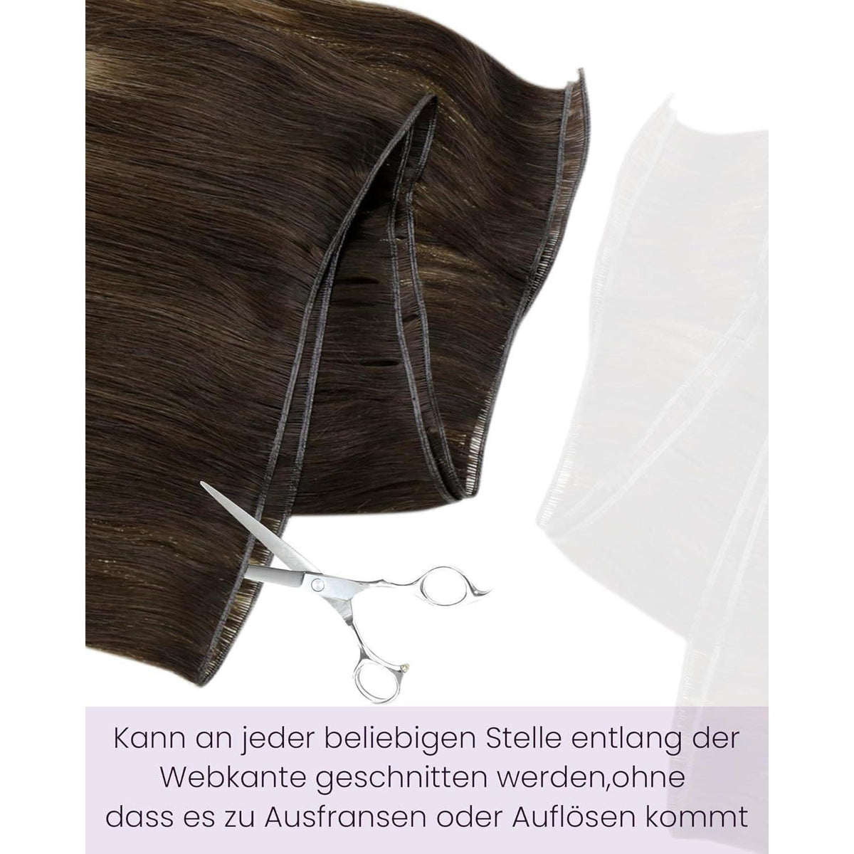 Echthaar Tressen Ombre Dunkelbraun mit Erdbeerblond 45cm