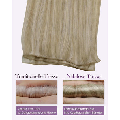 Echthaar Tressen Blonde Highlights #16/22 40cm
