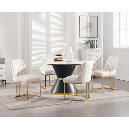 Ya-Home Esszimmerstühle 4er Set, Samt Polsterstühle Weiß