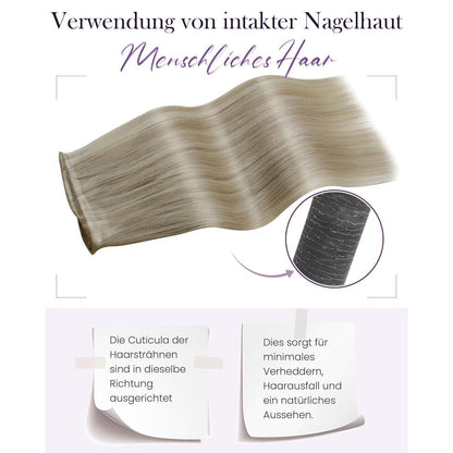 Echthaar Tressen Weißblond #18/613 – 60cm, Remy, Einnähbar