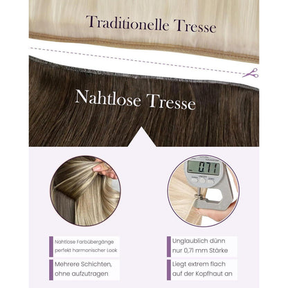 Echthaar Tressen Balayage Braun #4/27/4 – 55cm