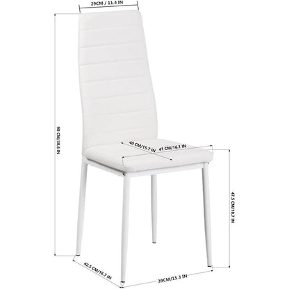 Esszimmergruppe Eiche-Weiß 160cm mit 4 Stühlen in Lederoptik