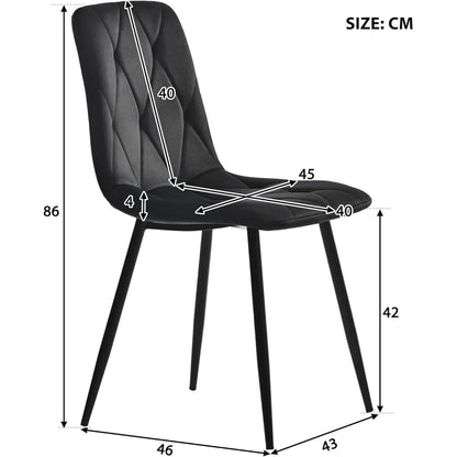 Runder Esstisch Set mit 4 Samtstühlen – Modernes Esszimmer Möbel