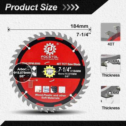 Kreissägeblatt Holz 184mm 40 Zähne 5er Set für Weichmaterialien