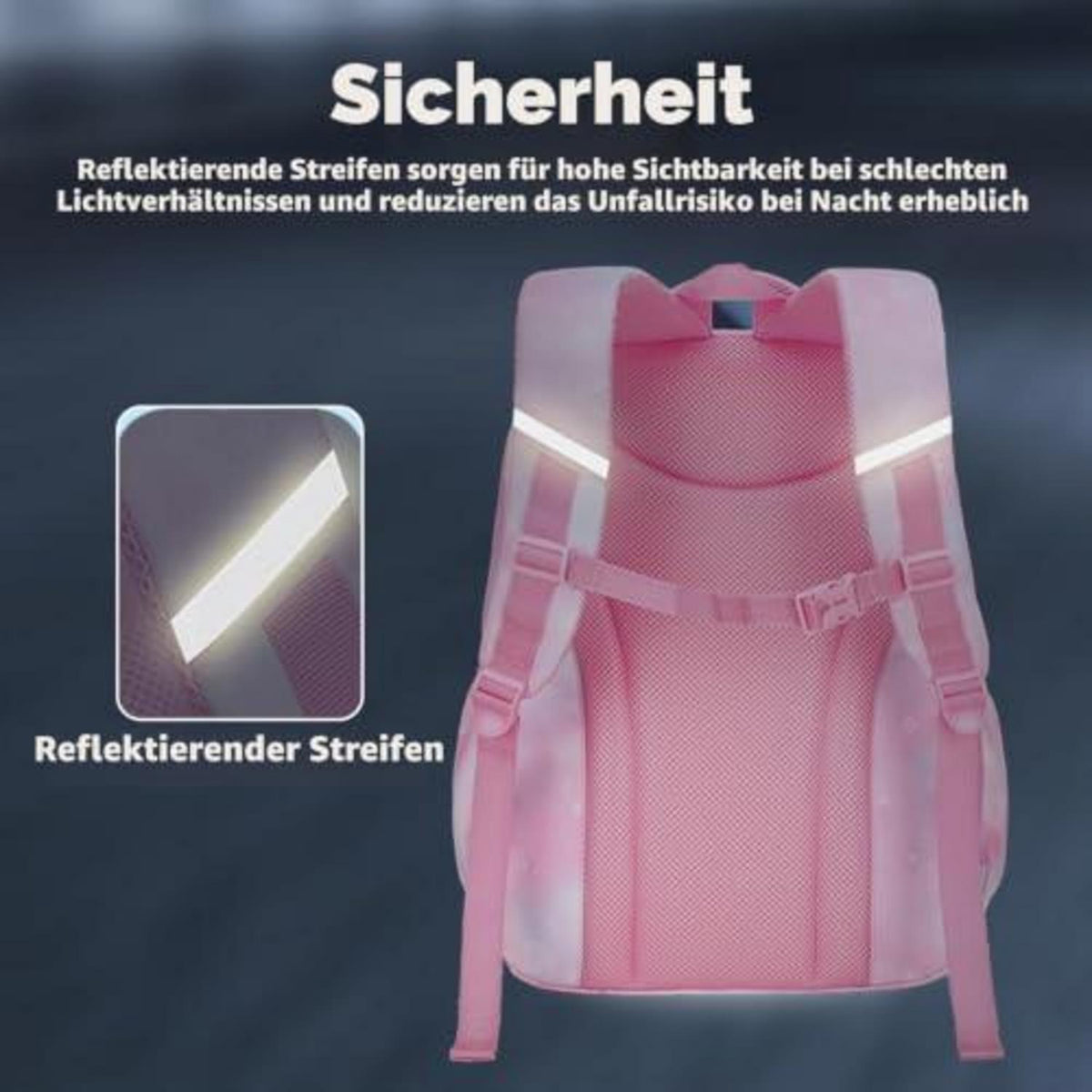 Schultasche Mädchen Rucksack Atmungsaktiv Lila 1. - 5. Klasse