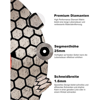 Diamant-Trennscheibe 115mm beidseitig für Granit & Fliesen