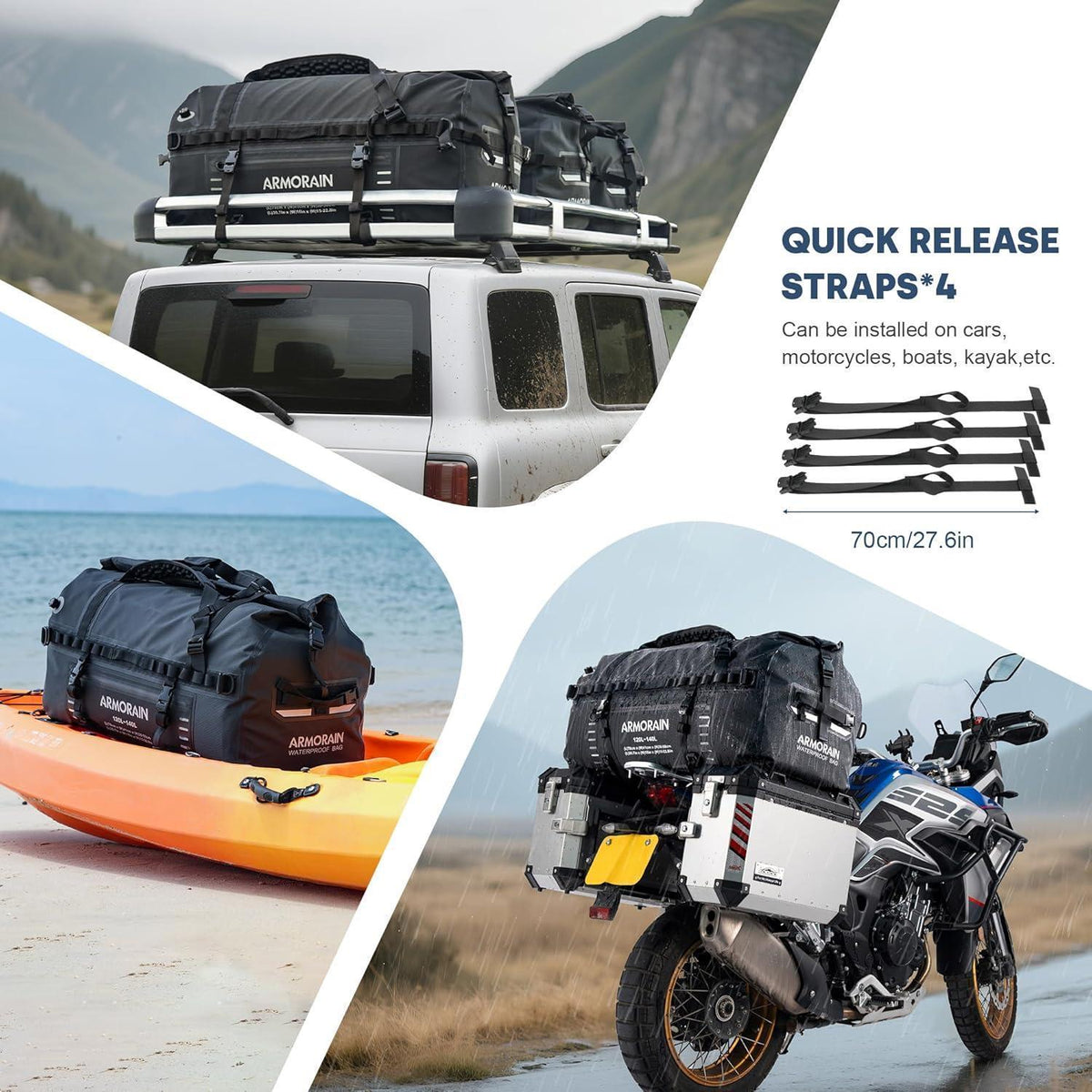 Wasserdichte Reisetasche 120-140L für Motorrad, Auto & Boot