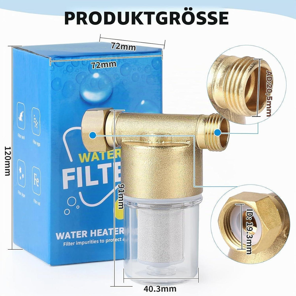 Hauswasserfilter 1/2" – Vorfilter für Hauswasserwerk & Geräte