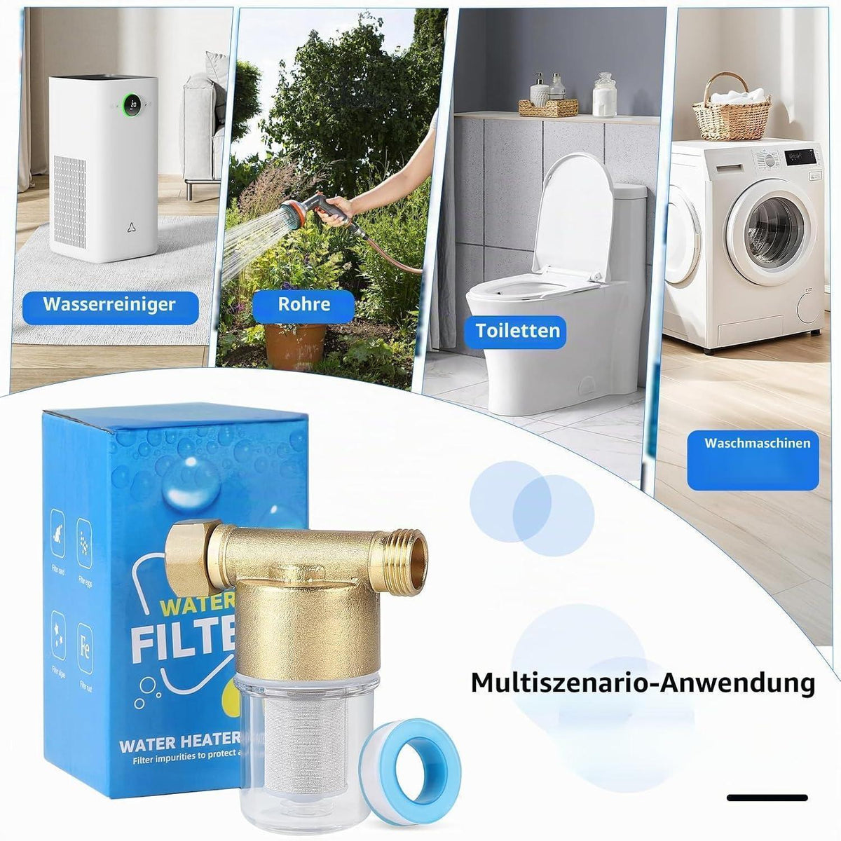 Hauswasserfilter 1/2" – Vorfilter für Hauswasserwerk & Geräte