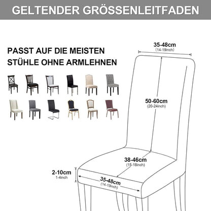 Stuhlhussen 6er Set Stretch Kurzflor Hellgrau