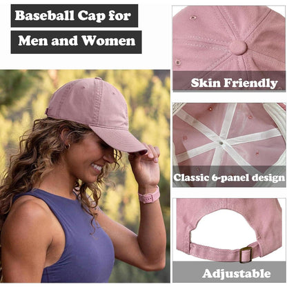 Vintage Baseball Cap Baumwolle Rosa – Unisex Retro Basecap