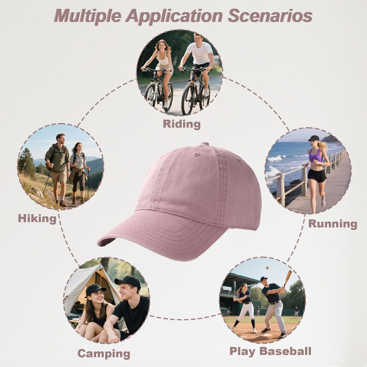 Vintage Baseball Cap Baumwolle Rosa – Unisex Retro Basecap