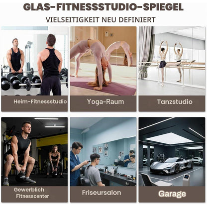Ganzkörperspiegel 2er Set | 140x41cm | Gehärtetes Glas, Wandmontage