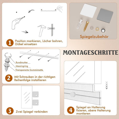 Ganzkörperspiegel 120x60cm – 2er Set für Fitness & Yoga
