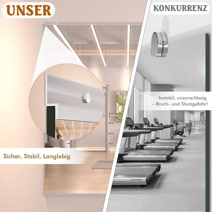 WEER Heim Gym Spiegel 140x42cm - 2er Set, Gehärtetes Glas