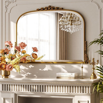 Vintage Wandspiegel 90x67cm, Barock Gold/Kupfer