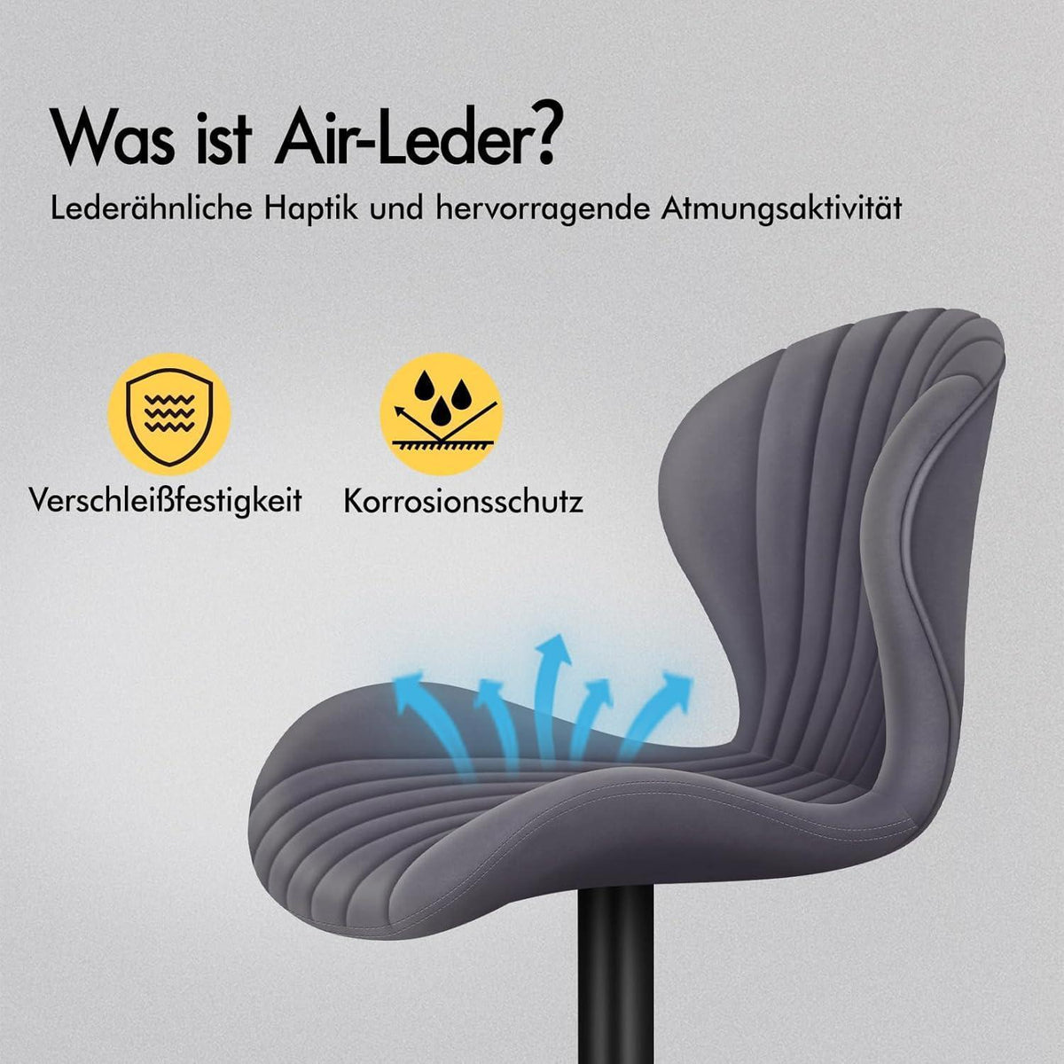 Barhocker Set 2x, Grau – Höhenverstellbar & Schwenkbar