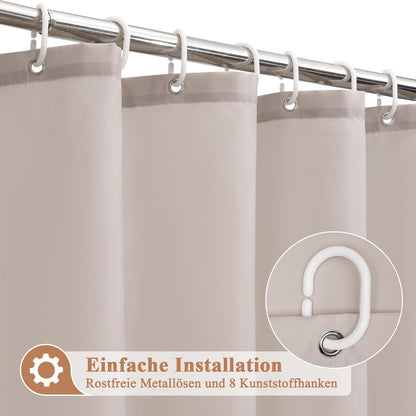Duschvorhang Sandfarben 120x200cm – Wasserdicht & Anti-Schimmel