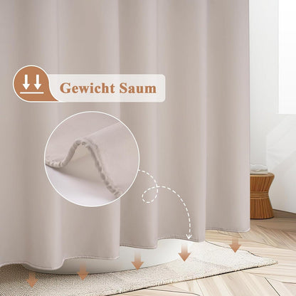 Duschvorhang Sandfarben 120x200cm – Wasserdicht & Anti-Schimmel