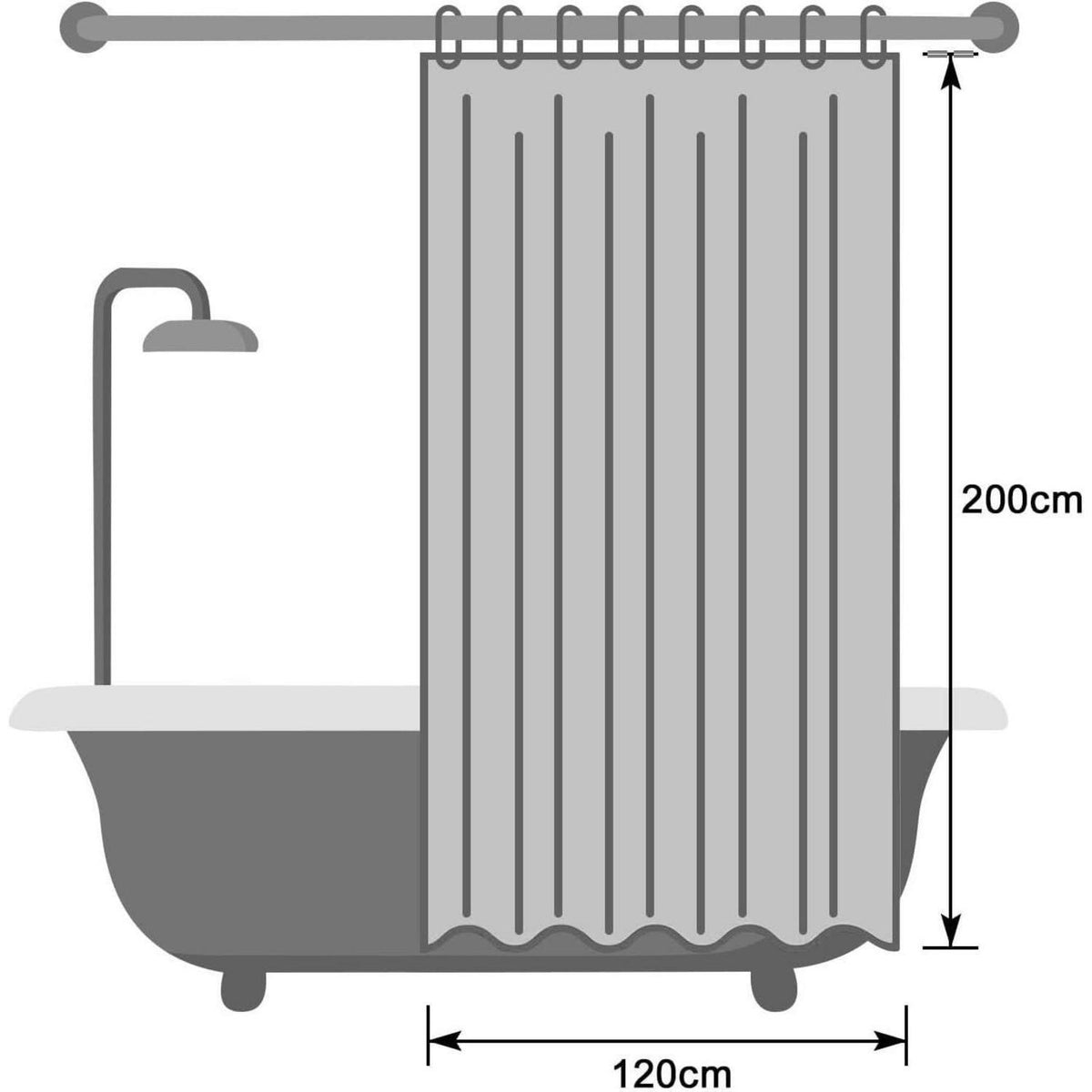 Duschvorhang Sandfarben 120x200cm – Wasserdicht & Anti-Schimmel