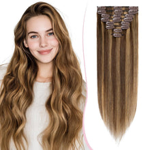 Remy Haarverlängerung 35cm, 4P27 Kastanienbraun & Dunkelblond
