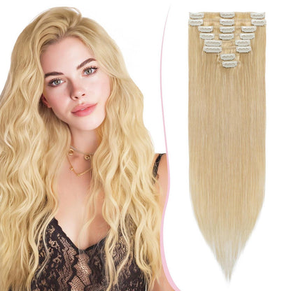 Remy Haarverlängerung 45cm, 24# Normalblond, 70g