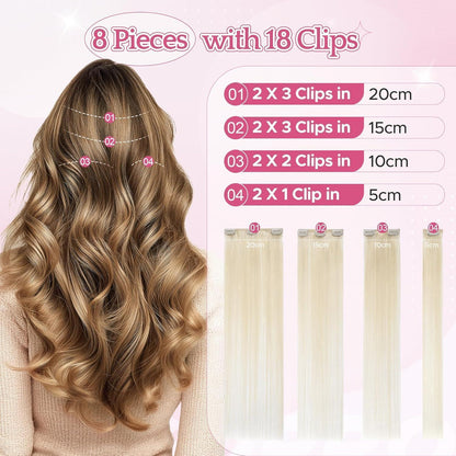 Remy Clip-in Echthaarverlängerung 40cm Platinblond
