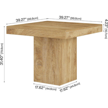 Quadratischer Esstisch 100cm – Hellbraun für 4 Personen