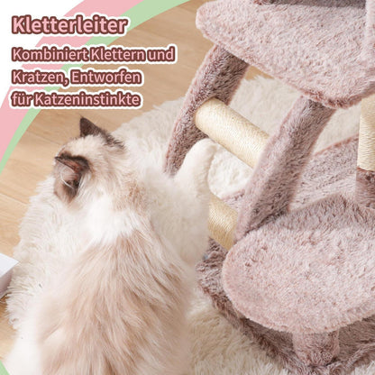 Kratzbaum Katze 75cm mit Höhle, Hängematte & Kletterleiter