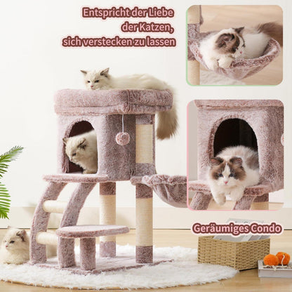 Kratzbaum Katze 75cm mit Höhle, Hängematte & Kletterleiter