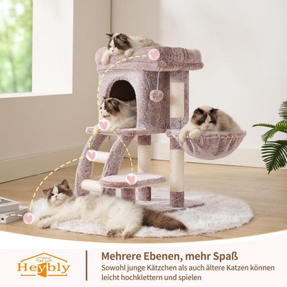 Kratzbaum Katze 75cm mit Höhle, Hängematte & Kletterleiter