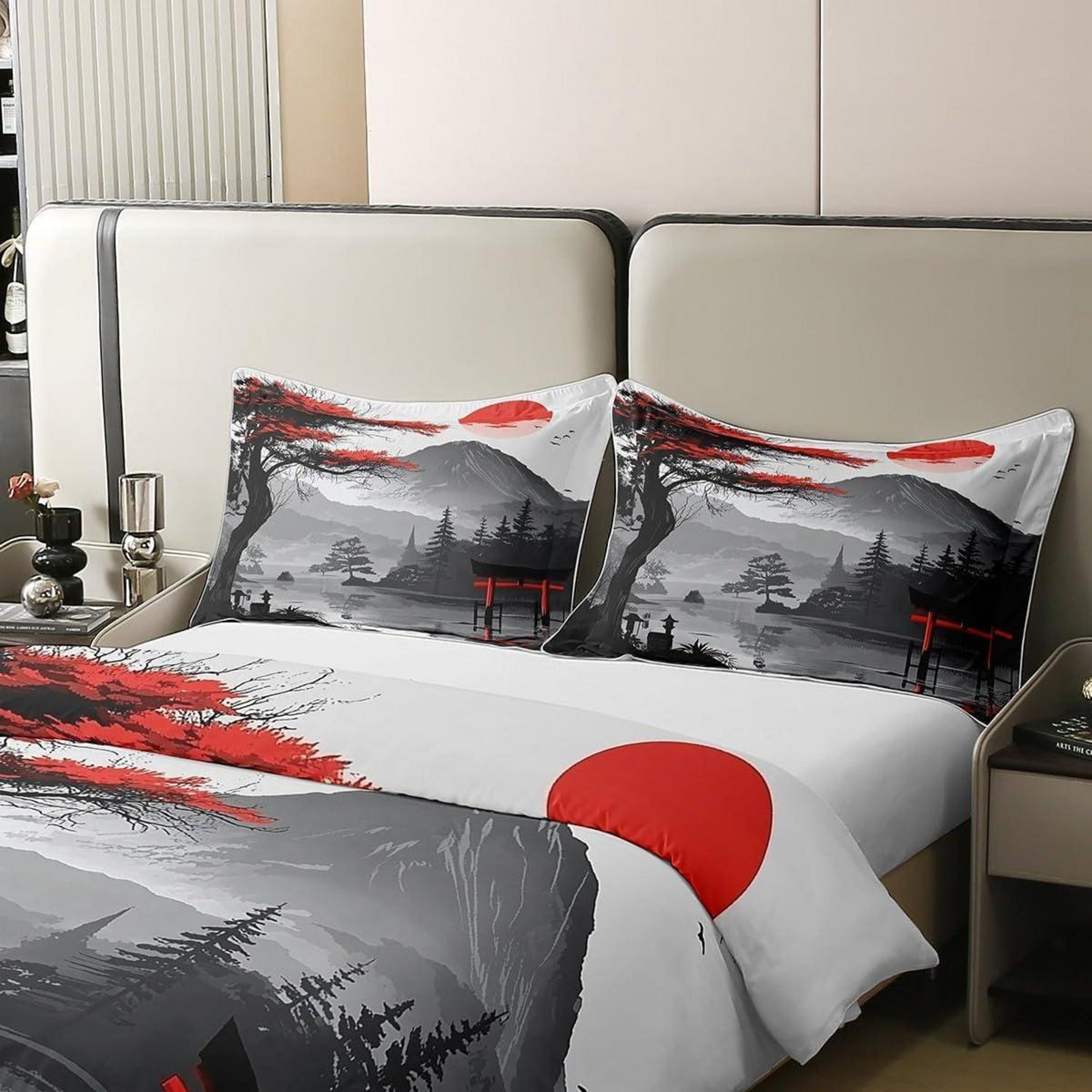 100% Baumwolle Bettbezug Kirschblüte Set 200x200 mit Kissenbezügen
