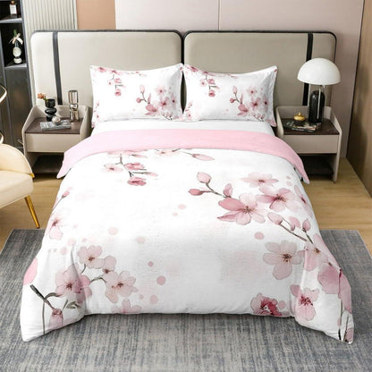 Baumwoll Bettbezug Kirschblüten Set 135x200 Kinder Schlafzimmer