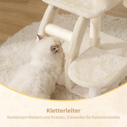 Kleiner Kratzbaum für Katzen mit Hängematte & Katzenhaus
