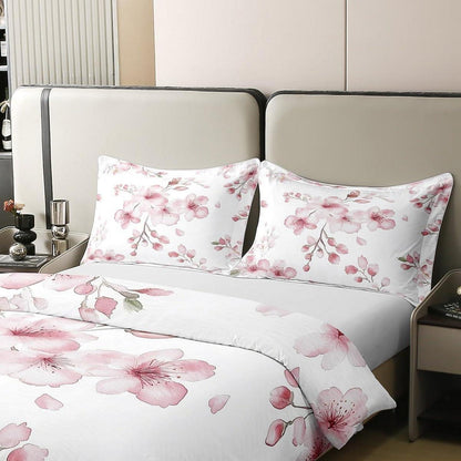 100% Baumwolle Sakura Bettwäsche Set Rosa Weiß 220x240