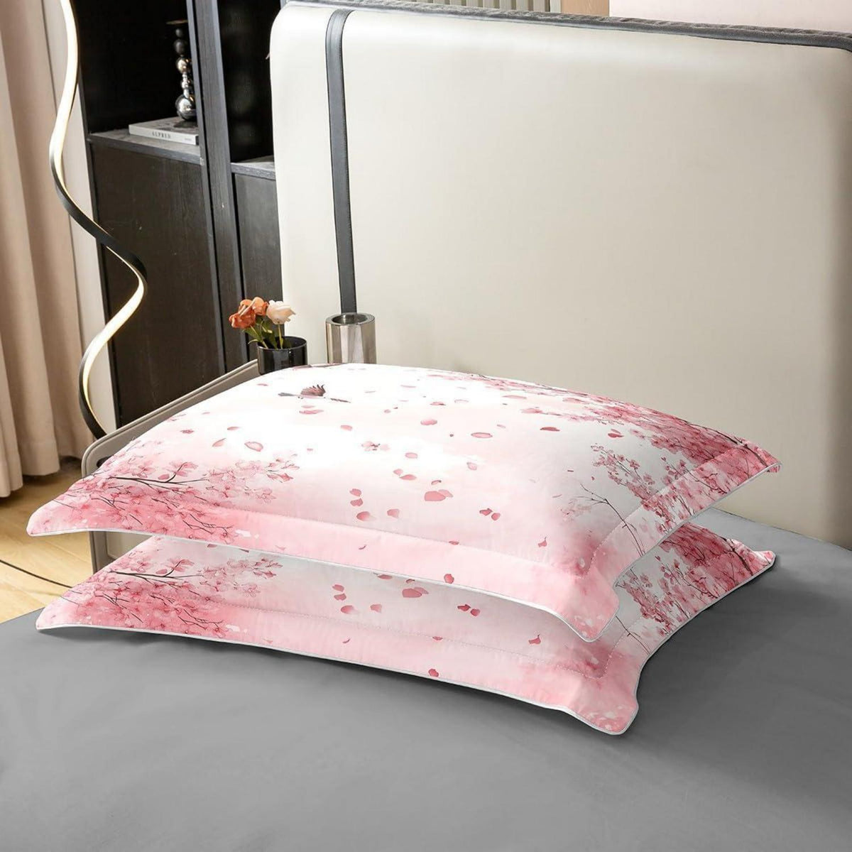 Baumwoll Bettbezug Set Kirschblüten Japanisch Rosa 200x200