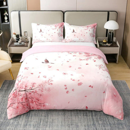 Baumwoll Bettbezug Set Kirschblüten Japanisch Rosa
