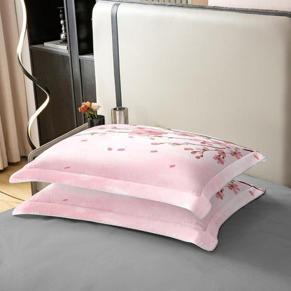 100% Baumwoll Bettbezug Set Japanische Blumen Rosa 200x200