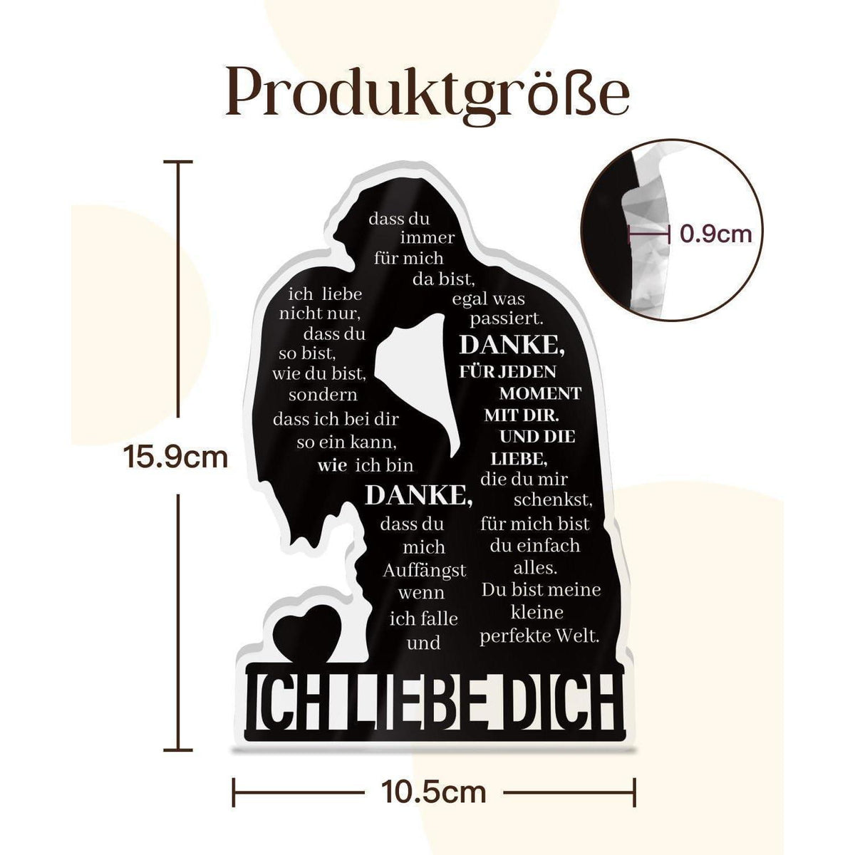 Acrylschild "Ich liebe dich" – Geschenk für Partner