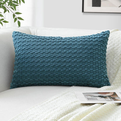 Cord Kissenbezug 40x60cm Staubiges Blau - Boho Deko Kissenhülle