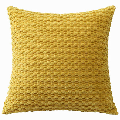 Cord Kissenbezug 50x50cm Senfgelb – Boho Deko Kissenhülle