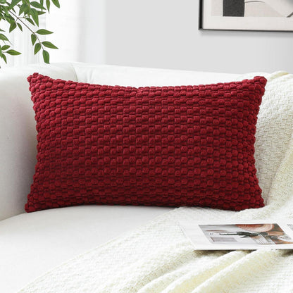 Cord Kissenbezug 40x60cm Burgund - 3D Bubble Boho Deko